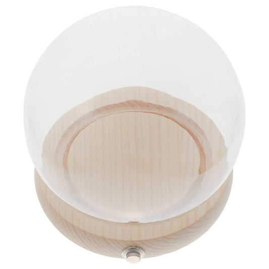 12Pcs Glowing Wooden Base Glass Dome Display Covers