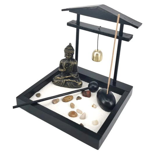 Desktop Zen Sand Garden with Meditating Buddha
