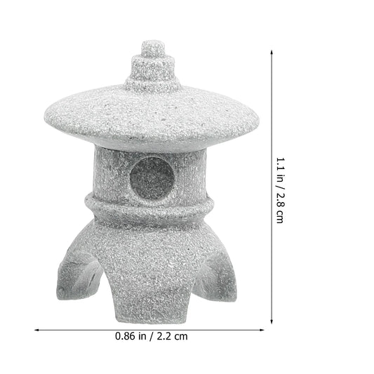 2Pcs Miniature Sandstone Pagoda Ornaments