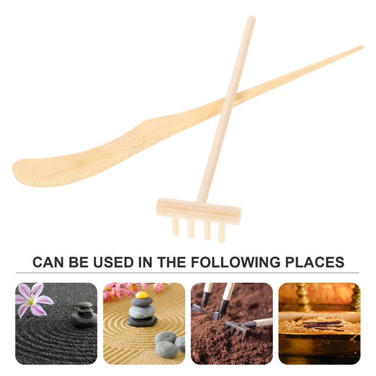 2PCS Mini Zen Garden Rake Tools Kit