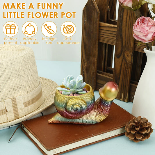 Cute Snail Resin Succulent Planter