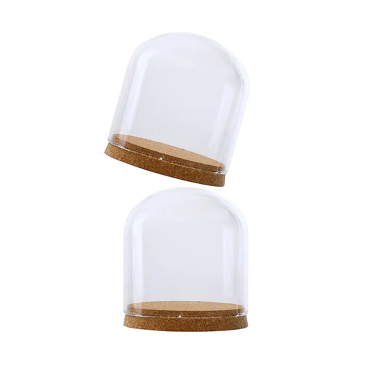 2Pcs Glass Dome Covers