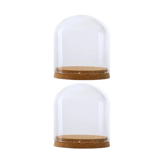 2Pcs Glass Dome Covers