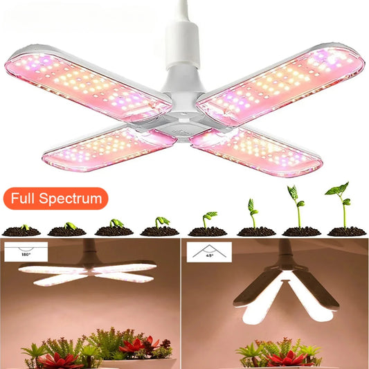 48W Full Spectrum E27 Foldable LED Grow Light Bulb