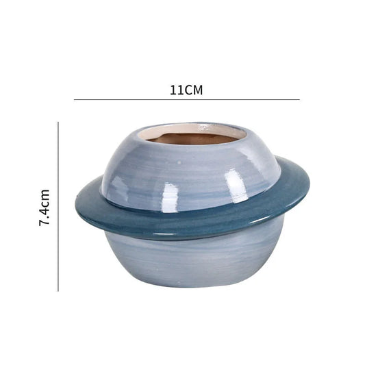 Planet-Themed Creative Ceramic Flowerpot