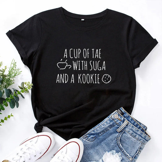 A CUP OF TAE WITH SUGA Graphic Tee