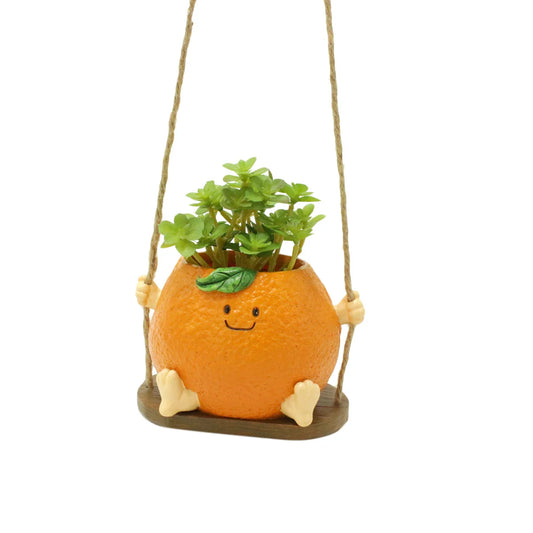 Orange Swing Hanging Flower Pot