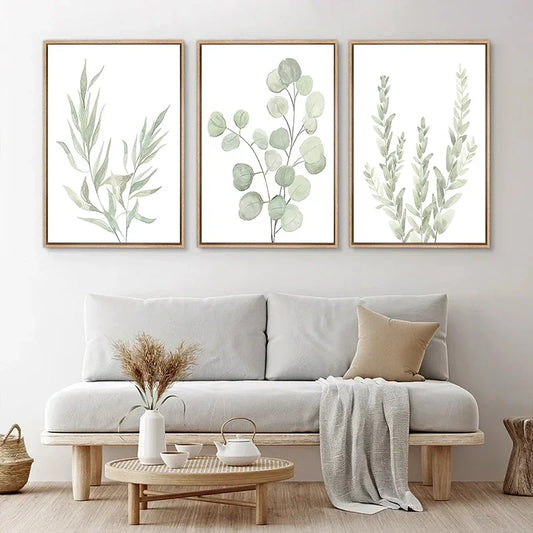 Nordic Sage Green Eucalyptus Wall Art