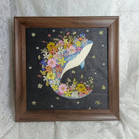 Vintage Handmade Pressed Flower Wall Art