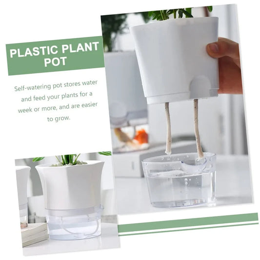Transparent Double-Layer Self-Watering Flower Pot