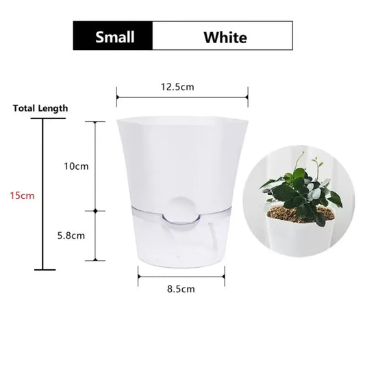 Transparent Double-Layer Self-Watering Flower Pot