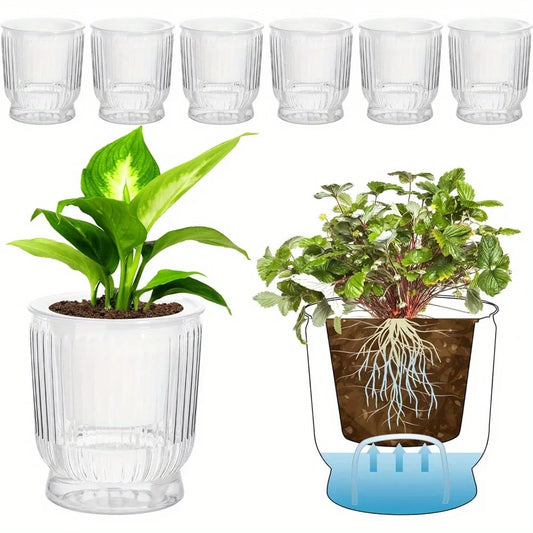 6pcs 4" Self-Watering Plastic Pots