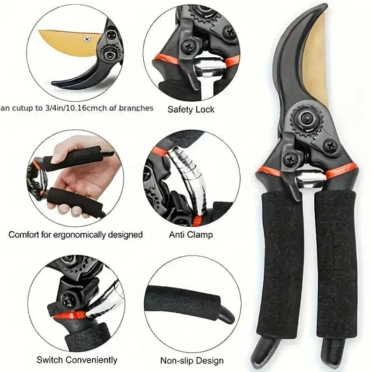 8.5" Professional Titanium Bypass Pruning Shears (T13)