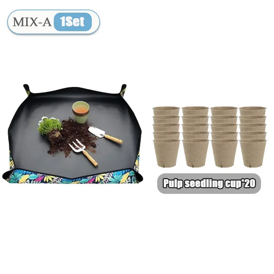 1–8PCS Oxford Cloth Foldable Planting Mat (50cm)