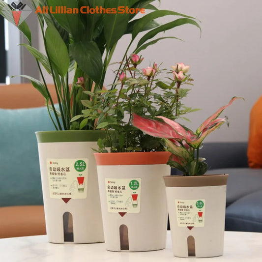 Double-Layer Self-Watering Hydroponics Flower Pot