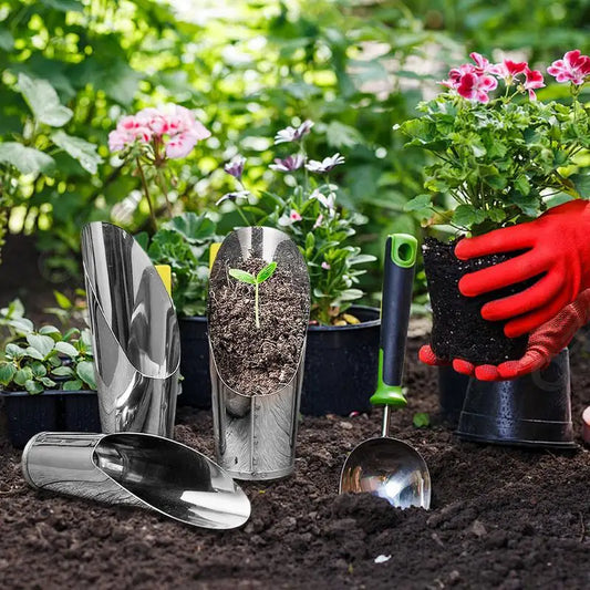 3X Stainless Steel Soil Scoop Set