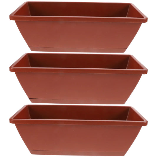 3-Piece Rectangular Flower Pot Set