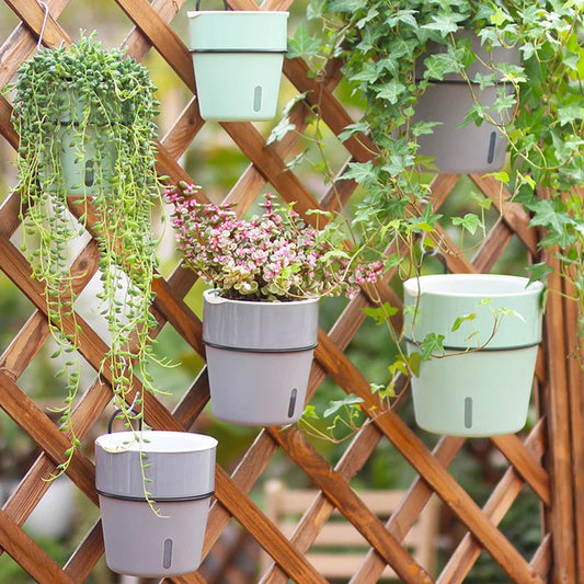 Double-Layer Wall-Mounted Self-Watering Flowerpot