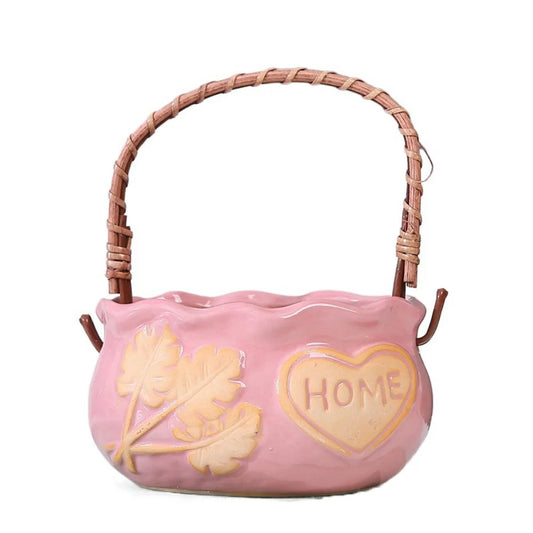 Corrosion-Resistant Ceramic Succulent Planter with Handle