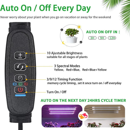 3-Color USB LED Grow Light