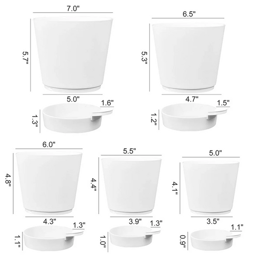 5-Pack 5-Inch Self-Watering Pots